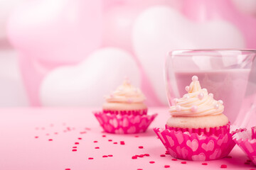 Valentine day love cupcake
