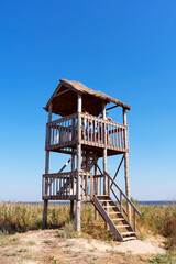 Observation post in Tuzly Lagoons National Nature Park, Ukraine