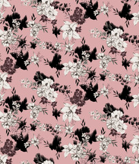 Seamless flowers pattern, floral print.