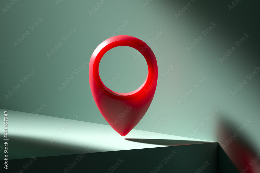 Poster location pin icon. map sign. gps. red geo location pin. map pointer. minimalism. tracking of deliver