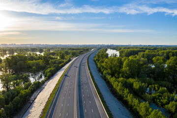 Road night aerial