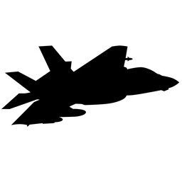 F 35 Air Force stealth F-35 Lightning II fighter jet. Isolated realistic silhouette