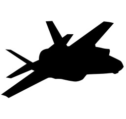 F 35 Air Force stealth F-35 Lightning II fighter jet. Isolated realistic silhouette