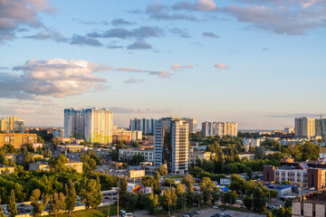 Naklejka na ściany i meble Samara city aerial