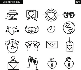 Simple Set of valentine's day icon set line icons.