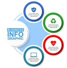 Infographic vector template for presentation, chart, diagram, graph, business concept with 4 options