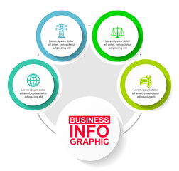 Infographic vector template for presentation, chart, diagram, graph, business concept with 4 options
