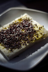 cake with chocolate and nuts