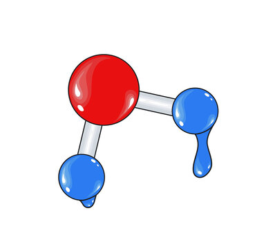 Cartoon water molecule