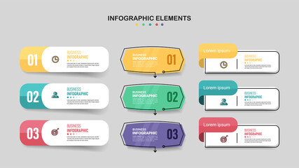Infographics element collection with flat style. minimal banner. vector illustration.	

