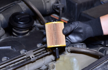 Replacement of car oil filter