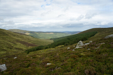 Fototapeta na wymiar Landscapes of Ireland. Valley in the Wicklow Mountains.