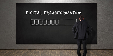 Digital transformation, Concept of digitization of business processes and modern technology.
