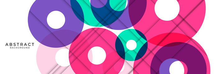 Modern geometrical abstract background - circles. Business or technology presentation design template, brochure or flyer pattern, or geometric web banner
