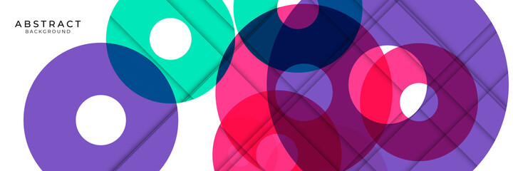 Fototapeta premium Modern geometrical abstract background - circles. Business or technology presentation design template, brochure or flyer pattern, or geometric web banner. Colorful abstract background