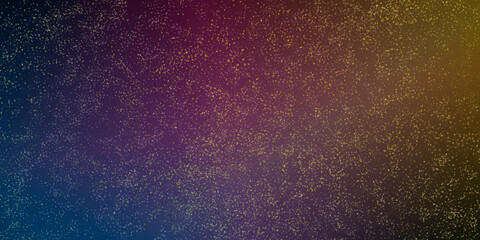 dark abstract empty grainy stylish background with spots, yellow grain and dots, blue magenta color
