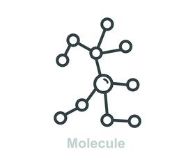 Simple chemistry formula and molecule line icon. Vector illustration design symbol and sign. Isolated on white background
