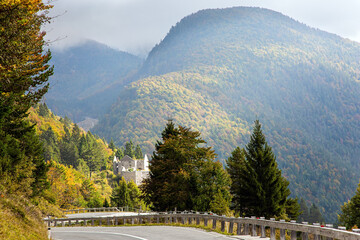 Scenic winding mountain road.