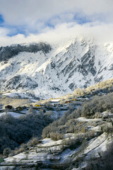 central mountain of asturias with snow