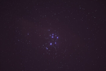 The night sky with Pleiades.
