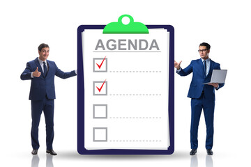 Agenda of a meeting with few items