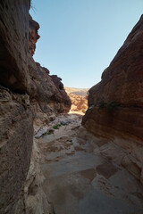 canyon in Petra mountains