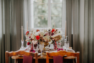 Elegant Decorated Table for Luxury Dinner