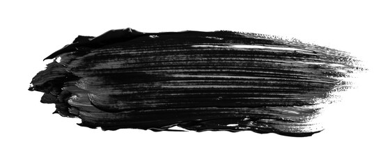 Black abstract oil paint spot. Oil pailt brush stroke