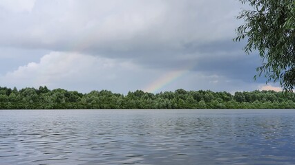 rainbow over the lake