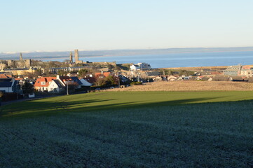 Fototapeta na wymiar View over St Andrews, Scotland, from the East