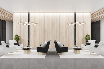 Minimalistic waiting room with chairs