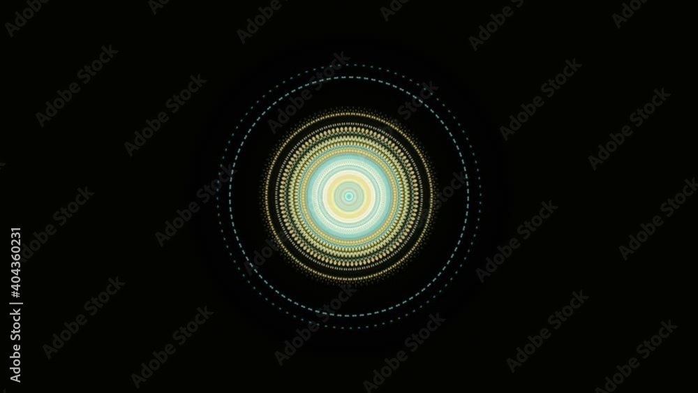 Poster abstract visualization of radial signals on black background, seamless loop. animation. beautiful co
