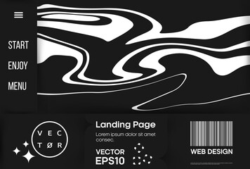 Obraz premium Modern concept Landing Page background with dynamic effect. Vector Illustration for Landing Page, advertising, marketing, web, presentation. Mobile screen.