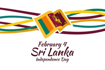 Fototapeta premium February 4, Independence day of Sri Lanka vector illustration. Suitable for greeting card, poster and banner.
