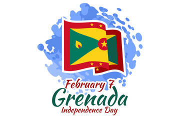 February 7, Grenada Independence Day Vector Illustration. Suitable for greeting card, poster and banner. 