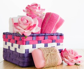 Healthy lifestyle concept with aromatic soaps