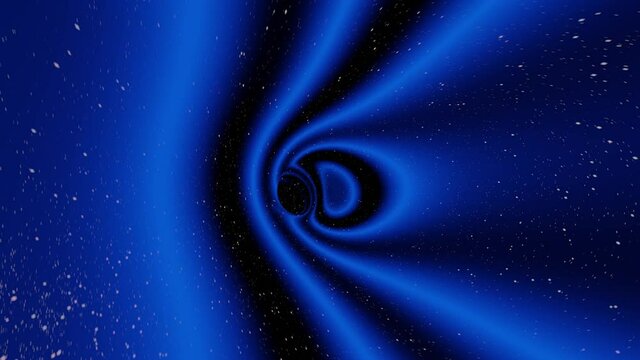 Astral travel seamless animation, science fiction hyperspace wormhole with stars on background. 4k UHD animation