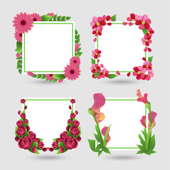 Pink Flower Frame Collection