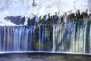 真冬の軽井沢白糸の滝