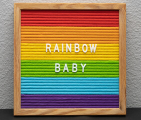rainbow felt board with white letters