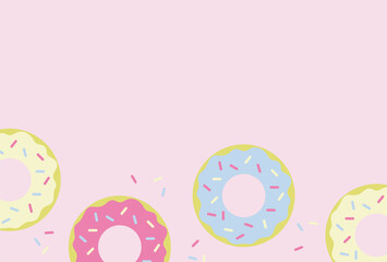 a frame with donuts illustration for social media posts, banner, greeting card, etc.	