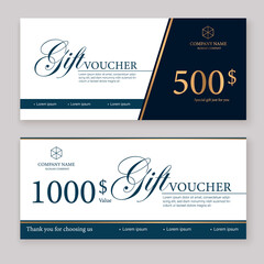 Gift Voucher Template Promotion Sale discount, black and white background