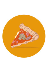 Pizza slice vector illustration