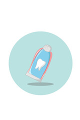 Child's toothpaste vector illustration