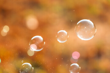 orange background and bubble