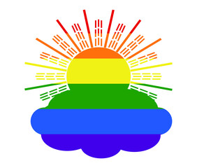 cloudy LGBT flag. gay, lesbian, bisexual and transgender icon vector