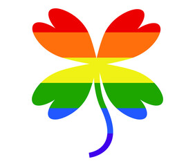 clover LGBT flag. gay, lesbian, bisexual and transgender icon vector