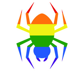 spider LGBT flag. gay, lesbian, bisexual and transgender icon vector