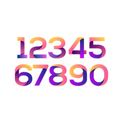 Set Of Number Colorful Gradient Vector Design