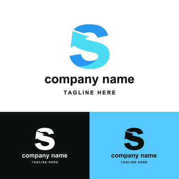 initial letter s with upward arrow for finance, development, success, training business logo concept